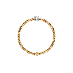 Fope Flex It Two Tone Diamond Station Bracelet
