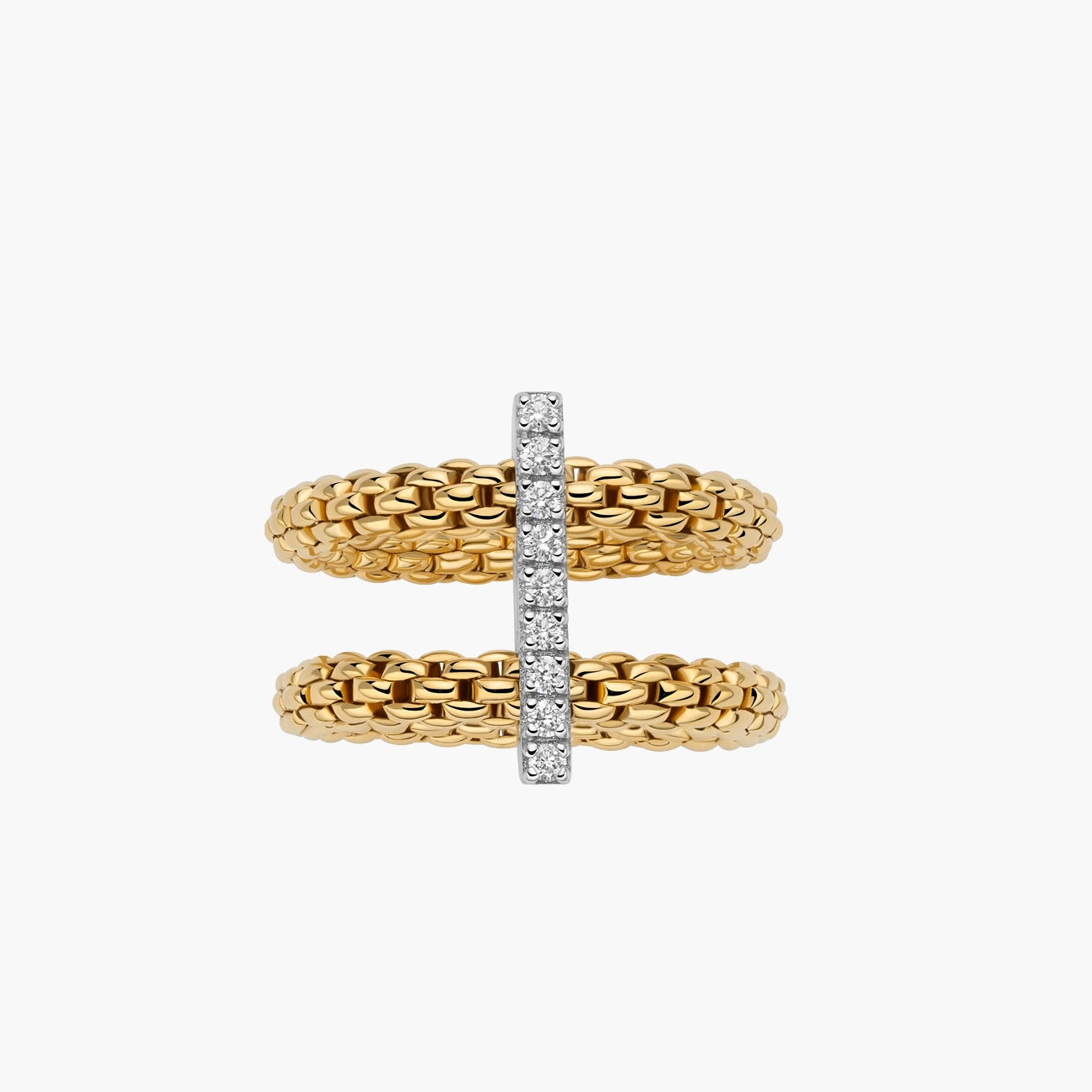 Fope Prima Double Mesh Diamond Pavé Ring