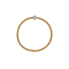 Fope Flex It Prima Yellow Gold Diamond Rondel Bracelet