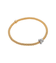 Fope Flex It Prima Yellow Gold Diamond Rondel Bracelet