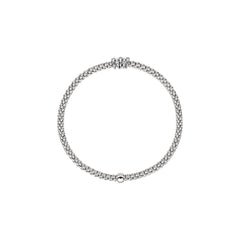 Fope Prima White Gold Dew Drop Diamond Rondel Station Bracelet