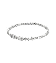Fope Prima White Gold Dew Drop Floating Diamond Rondel Station Bracelet