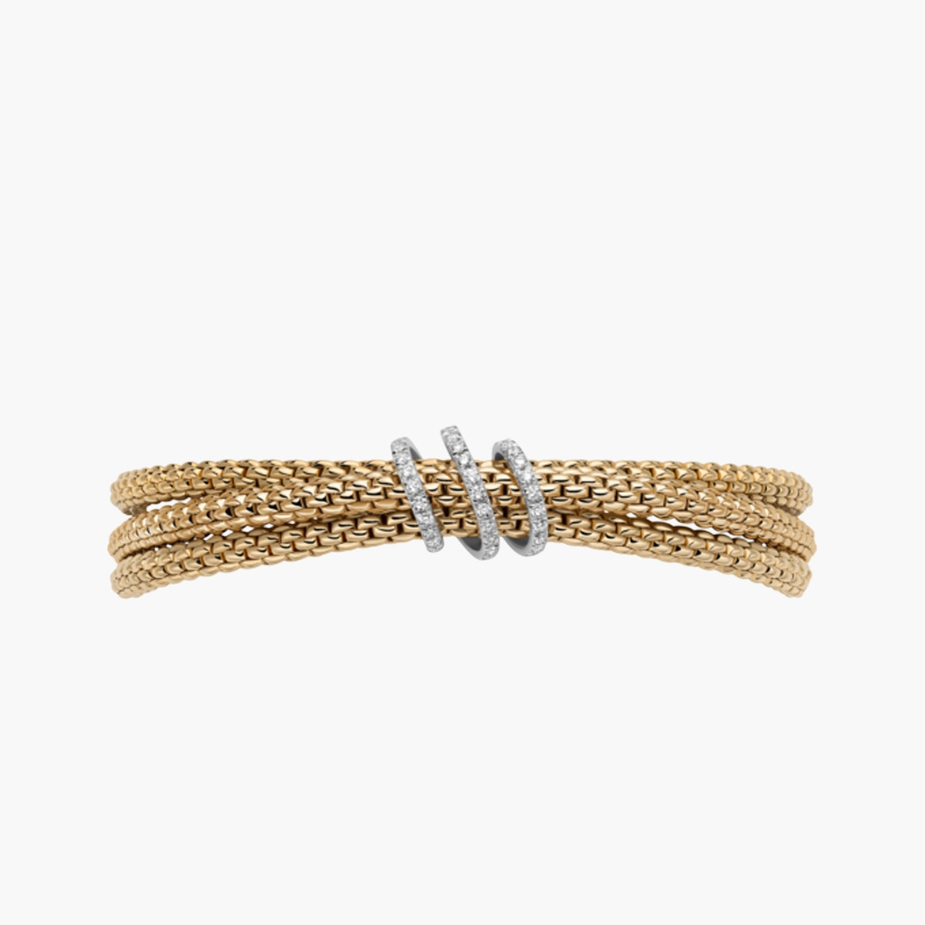 Fope Prima Flex'It Triple Row Diamond Pavé Bracelet