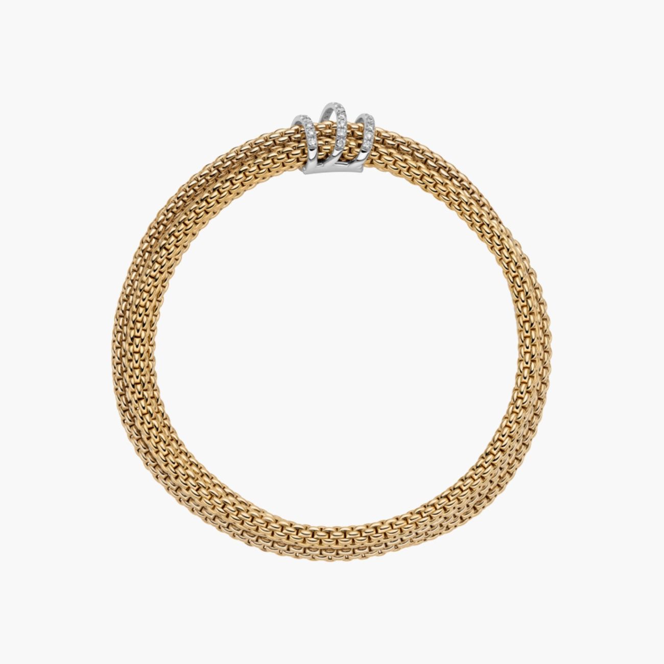Fope Prima Flex'It Triple Row Diamond Pavé Bracelet