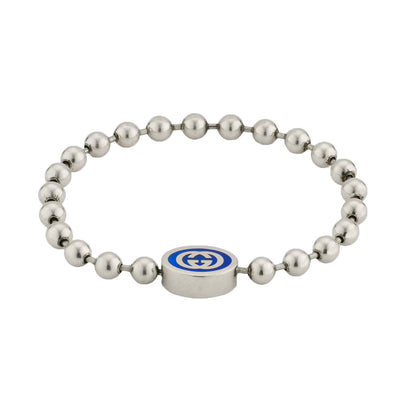 Gucci Interlocking Boule Chain Bracelet with Blue Enamel - Gucci product