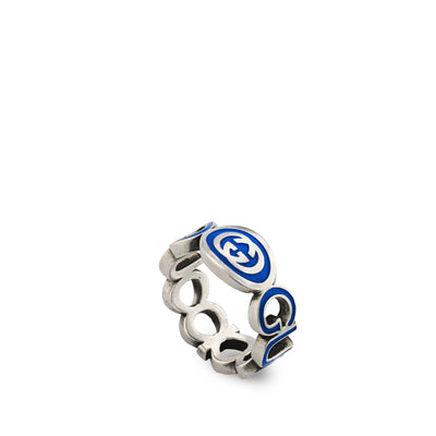 Gucci Interlocking Blue Enamel Ring - Gucci product