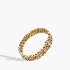 Fope Eka Flex'It Gold Triple Mesh Diamond Pavé Bracelet