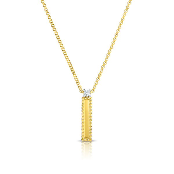 Roberto Coin Diamond Letter Necklace in Yellow Gold