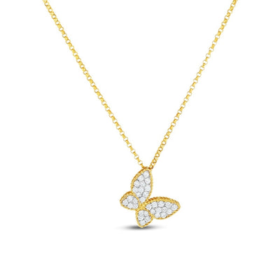 Roberto Coin Two Tone Diamond Butterfly Charm Necklace - Roberto Coin product