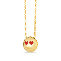 Roberto Coin Yellow Gold Love Emoji Pendant Necklace