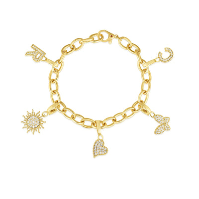 Roberto Coin Diamond Charm Bracelet in Yellow Gold - Roberto Coin product