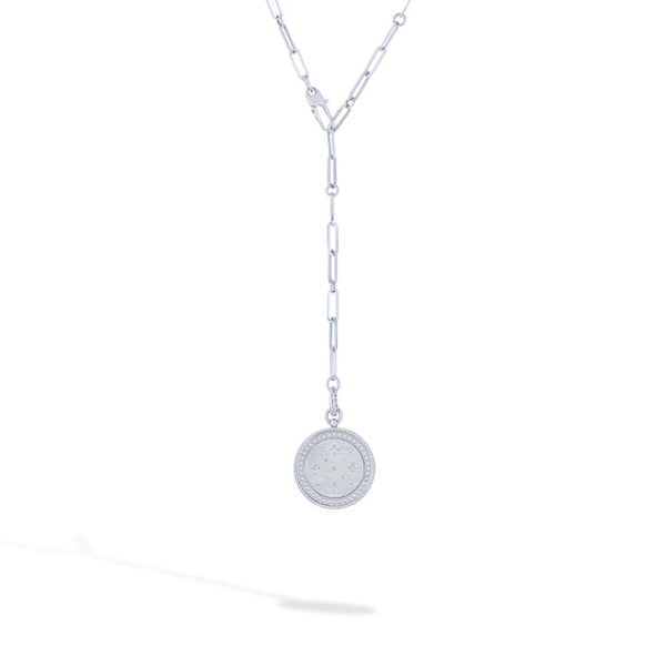 Roberto Coin Venetian Princess Diamond Medallion on Paperclip Necklace