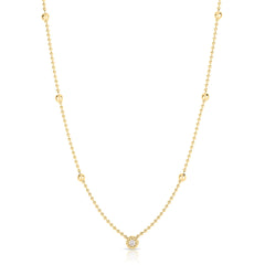Roberto Coin Diamonds By The Inch Yellow Gold Bead Chain Diamond Necklace