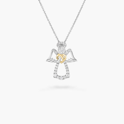 Roberto Coin Tiny Treasures Diamond Angel Pendant Necklace in Two-Tone - Roberto Coin product