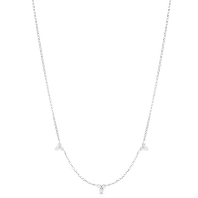Roberto Coin Diamonds By The Inch 3 Station Diamond Necklace in White Gold - 0.25ctw - Roberto Coin product