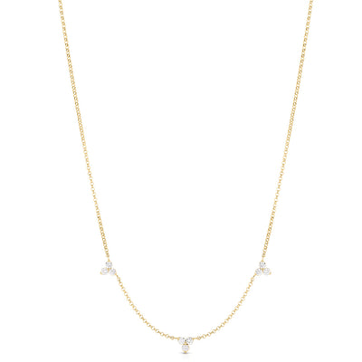 Roberto Coin Diamonds By The Inch 3 Station Diamond Necklace in Yellow Gold - 0.25ctw - Roberto Coin product