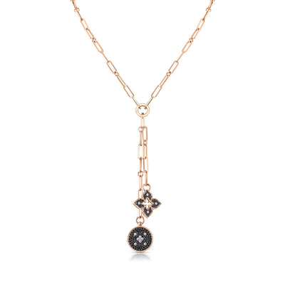 Roberto Coin Venetian Princess Double Medallion Black Diamond Pendant Necklace - Roberto Coin product