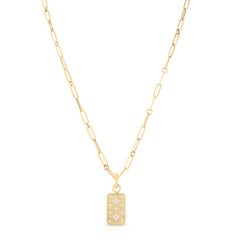 Roberto Coin Venetian Princess Diamond Dog Tag Pendant Necklace