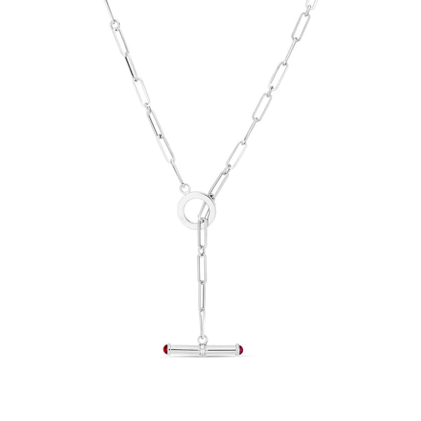 Roberto Coin Diamond and Ruby Oro Classic Necklace