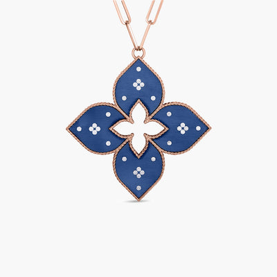 Roberto Coin Venetian Princess Large Blue Titanium and Gold Pendant with Diamonds - Roberto Coin product