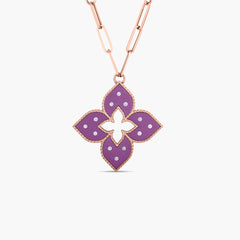 Roberto Coin Venetian Princess Medium Purple Titanium and Gold Pendant with Diamonds