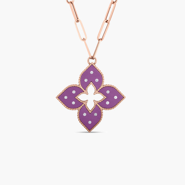 Roberto Coin Venetian Princess Medium Purple Titanium and Gold Pendant with Diamonds