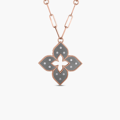 Roberto Coin Venetian Princess Medium Grey Titanium and Gold Pendant with Diamonds - Roberto Coin product