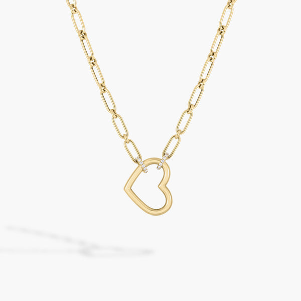 Roberto Coin Cialoma Dangle Diamond Open Heart Necklace in 18K
