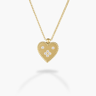 Roberto Coin Venetian Princess Small Diamond Heart Pendant Necklace in 18K Yellow Gold - Roberto Coin product