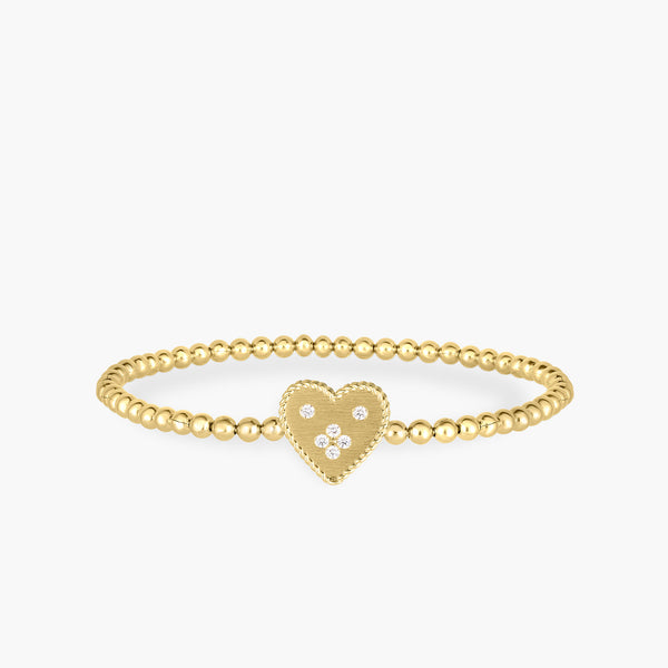 Roberto Coin Venetian Princess Diamond Heart Bracelet in 18K Yellow Gold