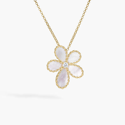 Roberto Coin Jasmine Mother-of-Pearl and Diamond Flower Pendant Necklace - Roberto Coin product