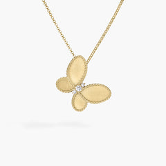 Roberto Coin Jasmine Diamond Butterfly Pendant Necklace