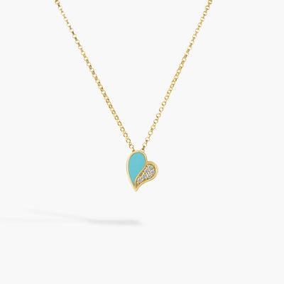 Roberto Coin Amorino Diamond and Cyan Enamel Flower Petals Pendant Necklace in 18K Yellow Gold - Roberto Coin product