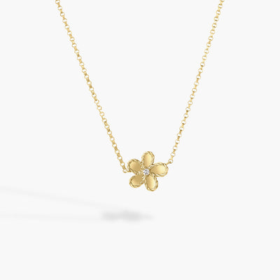 Roberto Coin Jasmine Small Polished Flower Diamond Necklace in 18K Yellow Gold - Roberto Coin product