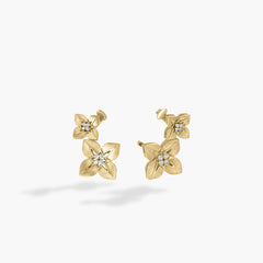 Roberto Coin Aurora Double Diamond Two-Tone Star Earrings