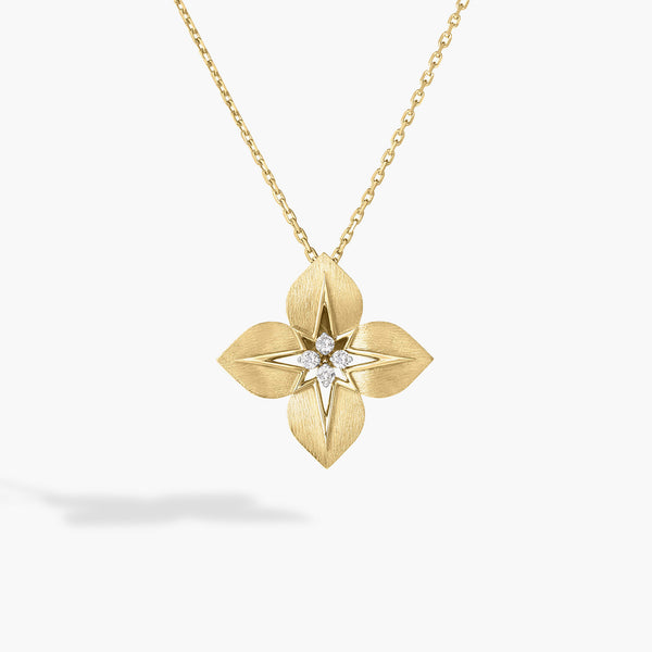 Roberto Coin Aurora Large Diamond Two-Tone Star Pendant Necklace