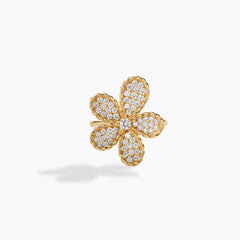 Roberto Coin Jasmine Pave Diamond Flower Ring in 18K Yellow Gold