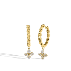 Roberto Coin Love in Verona Diamond Twist Hoop Earrings