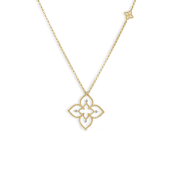 Roberto Coin Principessa Diamond Flower Pendant Necklace