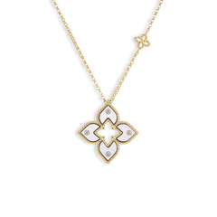 Roberto Coin Venetian Princess Small White Enamel Pendant Necklace