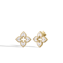 Roberto Coin Venetian Princess White Enamel Stud Earrings