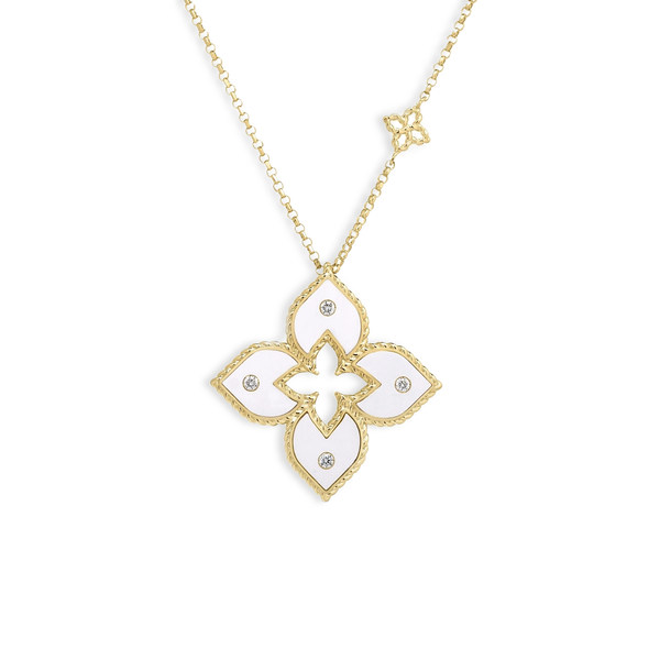 Roberto Coin Venetian Princess White Enamel Pendant Necklace