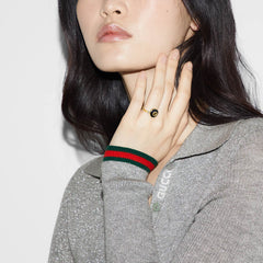 Gucci Interlocking G Ring in Black Onyx