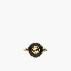 Gucci Interlocking G Ring in Black Onyx