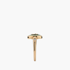 Gucci Interlocking G Ring in Green Agate