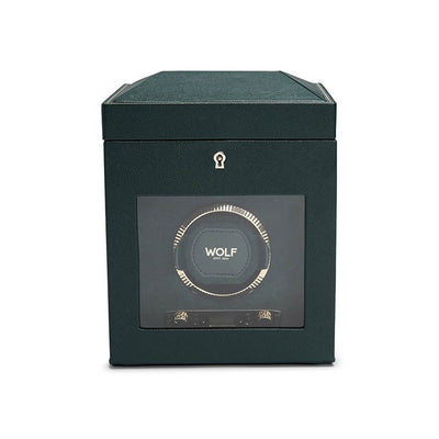 Wolf British Racing Green Single Watch Winder with Storage - Wolf product