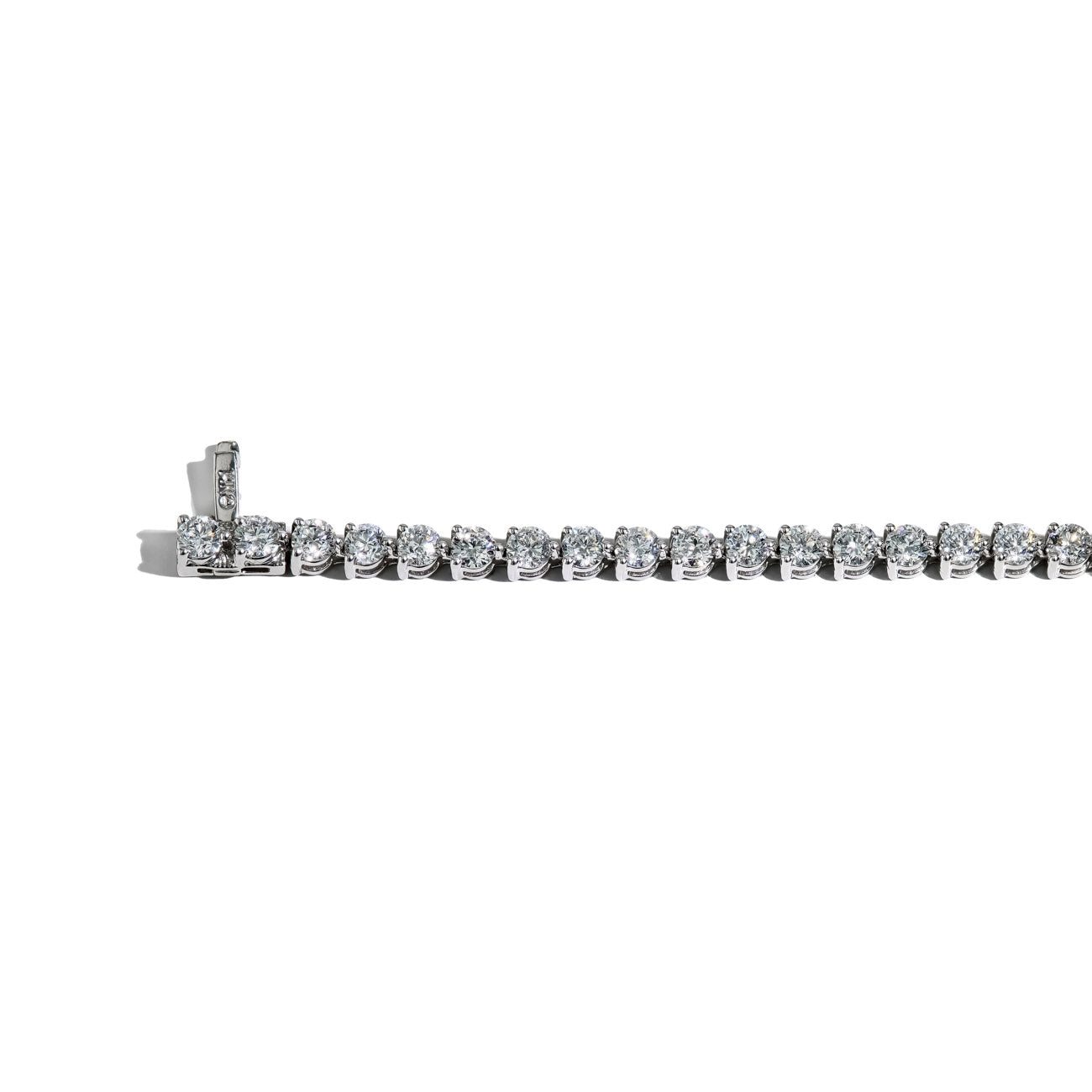7 Carat Floating Diamond Tennis Bracelet in 14k White Gold