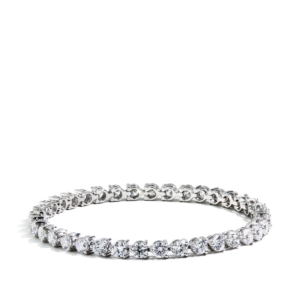 7 Carat Floating Diamond Tennis Bracelet in 14k White Gold
