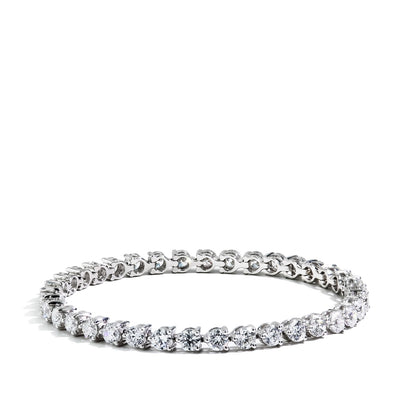 7 Carat Floating Diamond Tennis Bracelet in 14k White Gold - Private Label product
