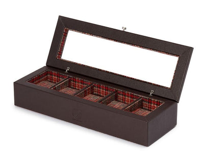 WOLF x WM Brown Five Watch Box with Cover in Negroni Tweed - Wolf product